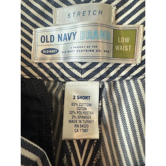 Old Navy Low Waist Cotton Blend Blue and White Stripe Nautical Pants - Picture 2 of 6
